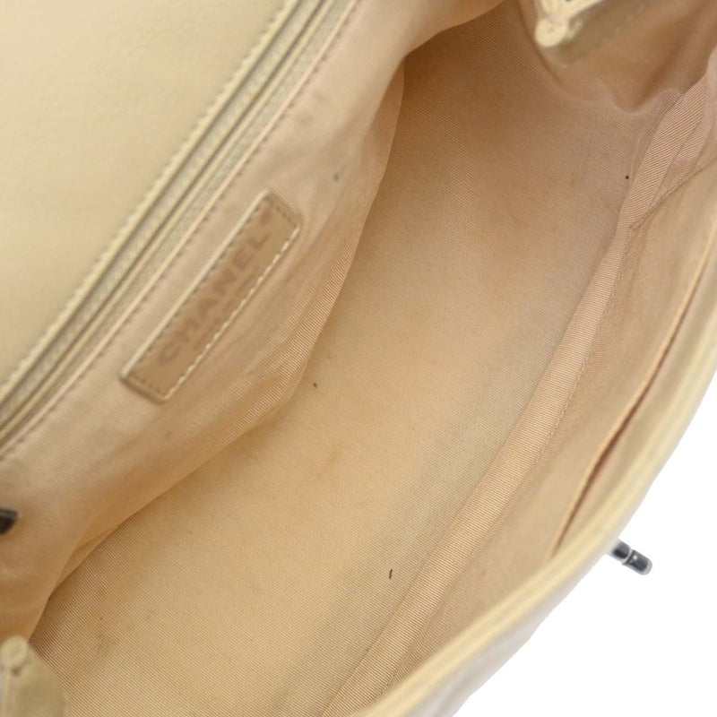 Chanel Flap Shoulder Leather Beige Bag