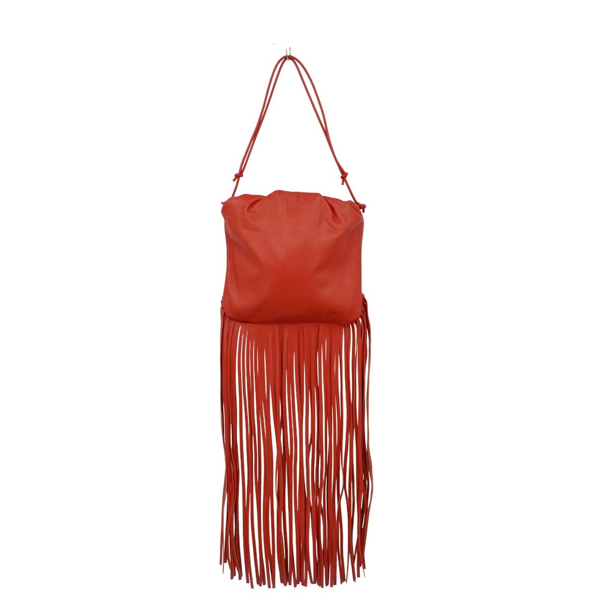 Bottega Veneta The Fringe Leather Red Bag