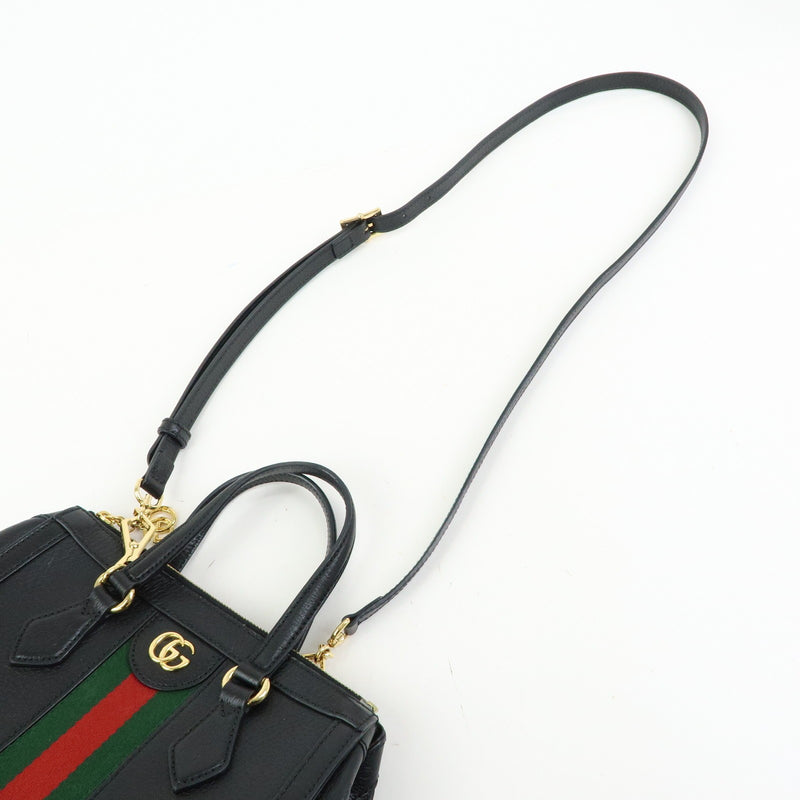 Gucci Ophidia Top Handle Leather Black Bag