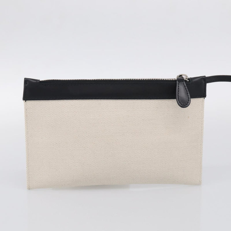 Balenciaga Navy Cabas Canvas With Leather White Bag