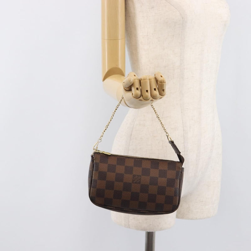 Louis Vuitton Pochette Accessoires Damier Ebene Brown Canvas Bag