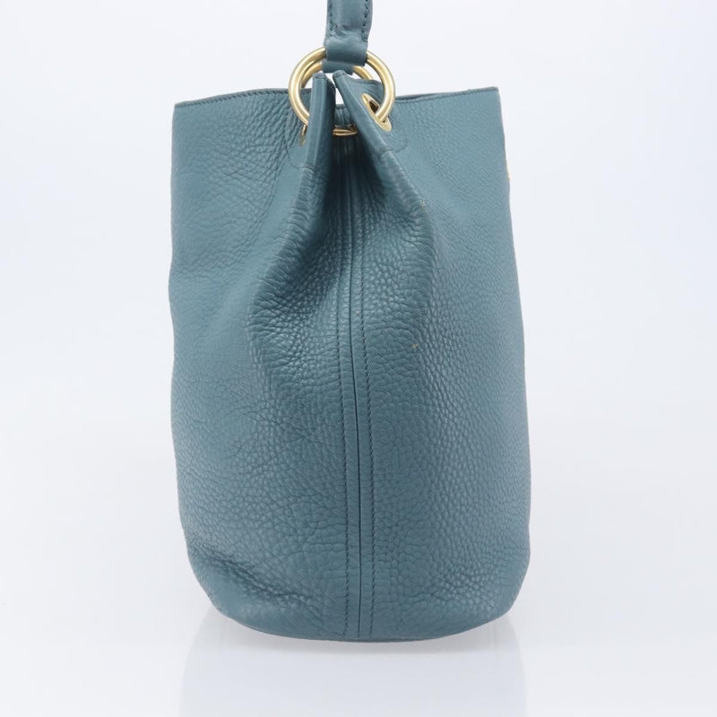 Prada Rolled Hobo Vitello Daino Blue Leather