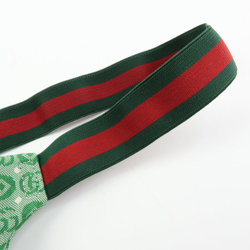Gucci Childrens Belt Printed Gg Coated Canvas Green Bag