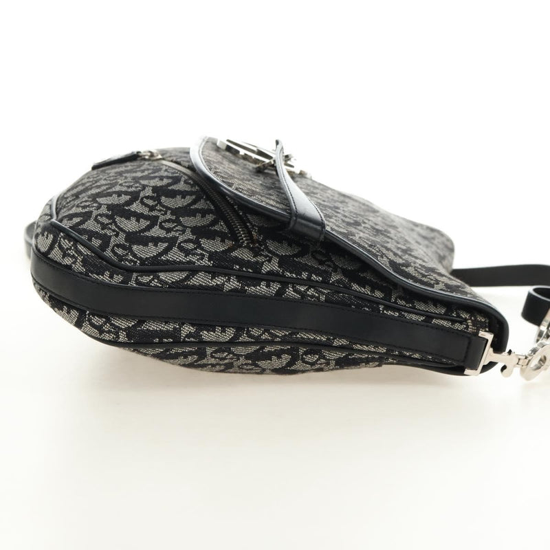 Christian Dior Vintage Cd Flap Messenger Diorissimo Canvas Black