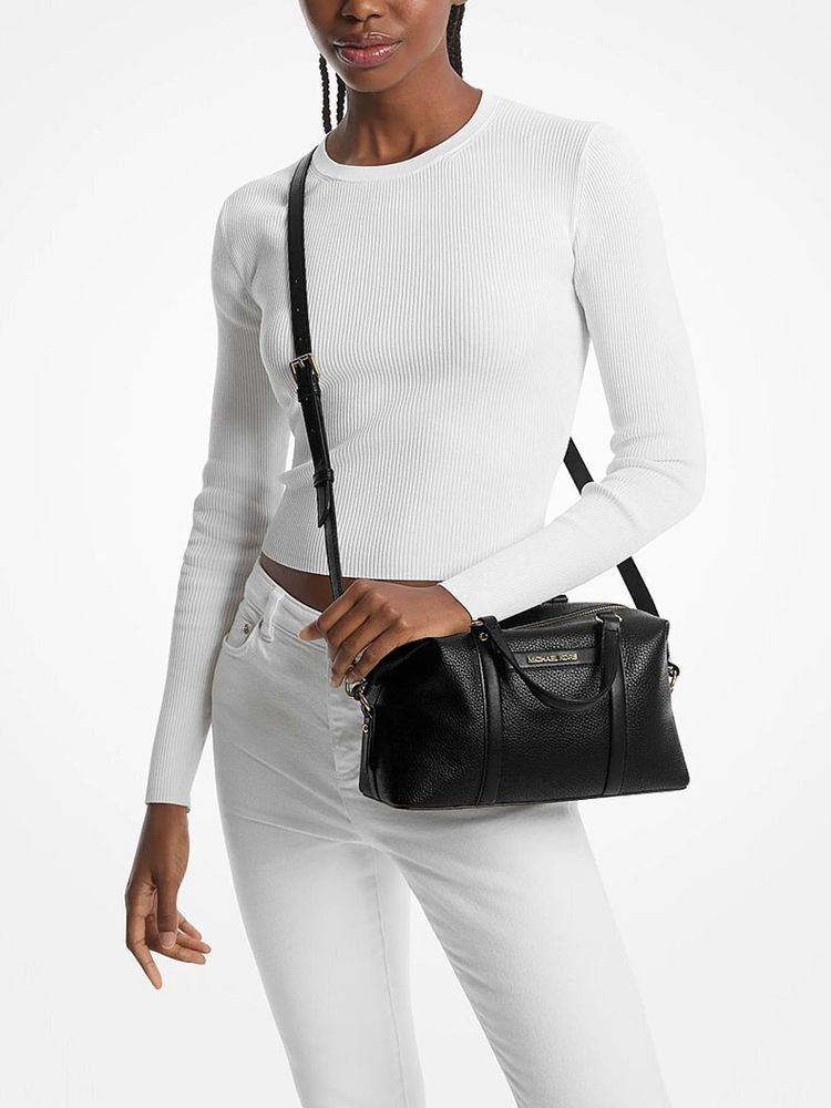 Michael Kors Beck Shoulder Bag — Black Polyurethane
