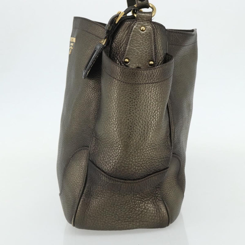 Prada Side Pocket Hobo Vitello Daino Gold Leather