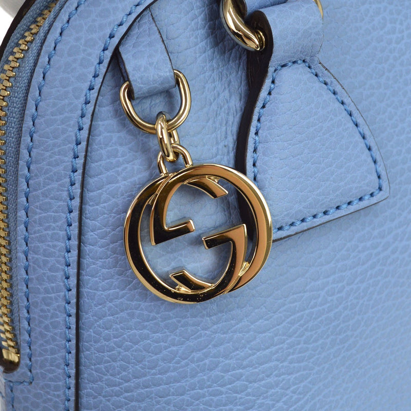 Gucci Interlocking Top Handle Leather Blue Bag