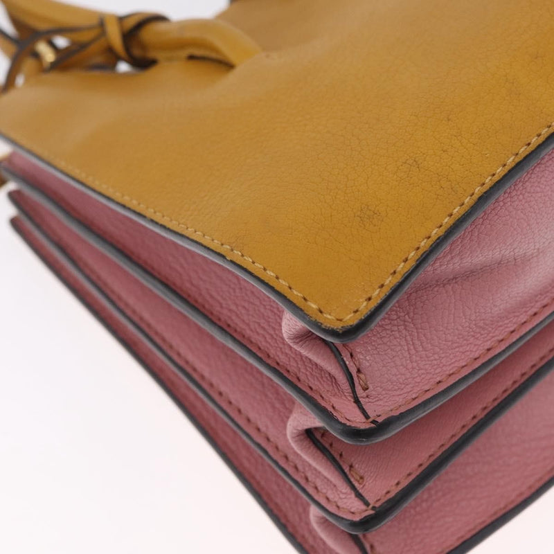 Miu Miu Madras Convertible Compartment Leather Yellow Bag
