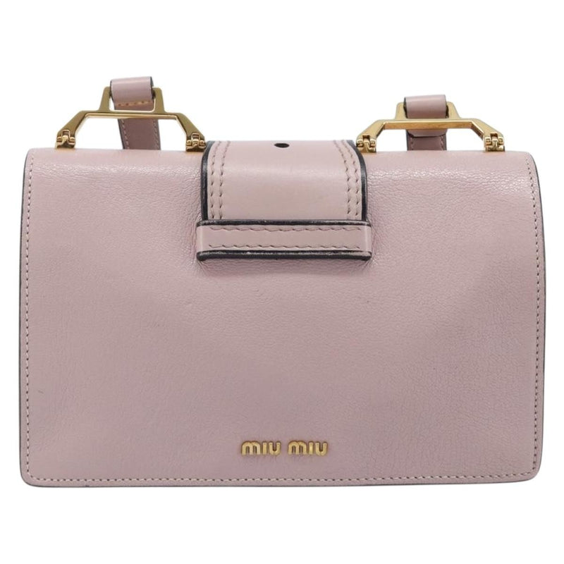 Miu Miu Madras Crystal Flap Leather Pink Bag