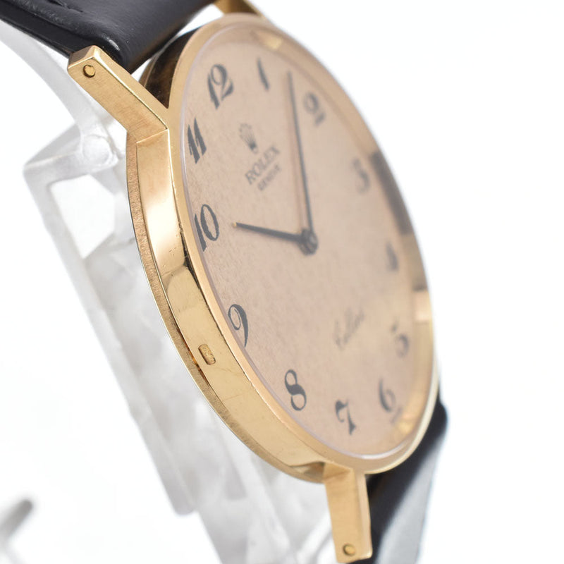 Rolex Cellini Round Quartz Yellow Gold And Alligator Watches