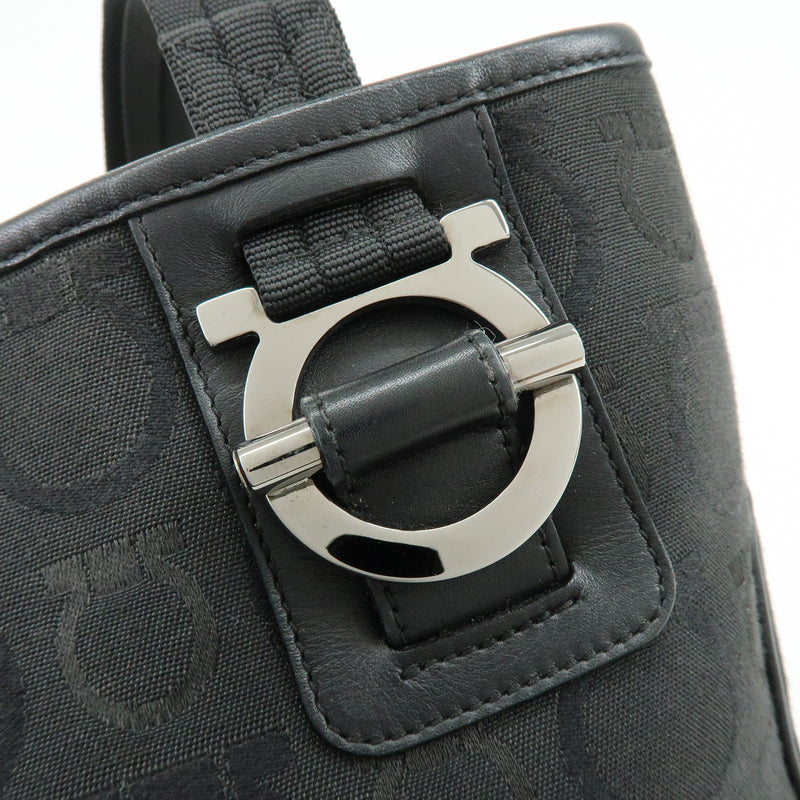 Salvatore Ferragamo Gancini Tote Canvas Black