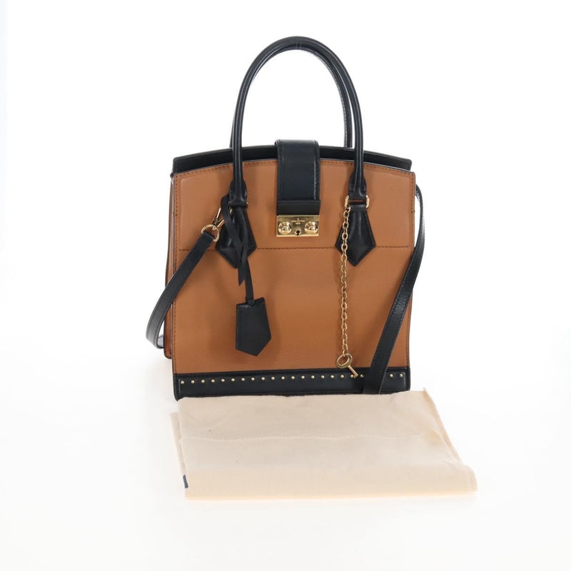 Louis Vuitton Cour Marly Leather With Studded Detail Beige Bag