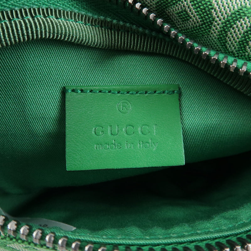 Gucci Childrens Belt Printed Gg Coated Canvas Green Bag