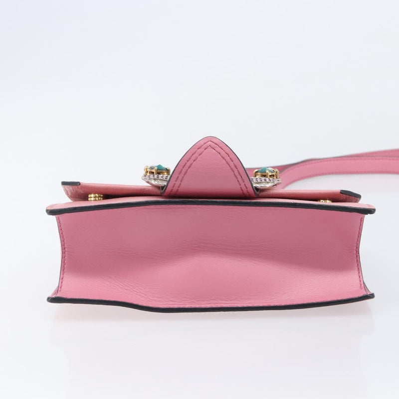 Miu Miu Madras Crystal Flap Leather Pink Bag