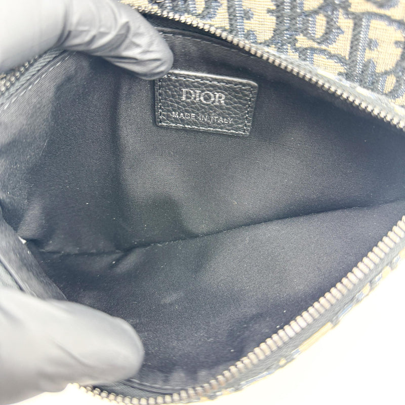 Christian Dior Saddle Tripple Oblique Canvas Beige Bag