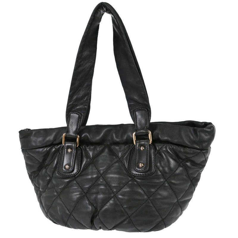 Chanel Cloudy Bundle Bowler Quilted Lambskin Black Leather Bag