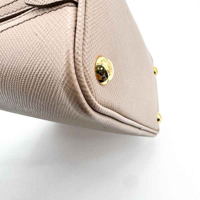 Prada Matinee Top Handle Saffiano Leather Beige Bag