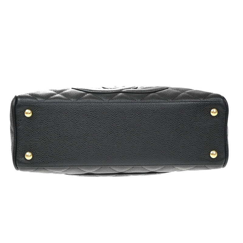 Chanel Timeless Cc Bowler Quilted Caviar Black Leather Bag