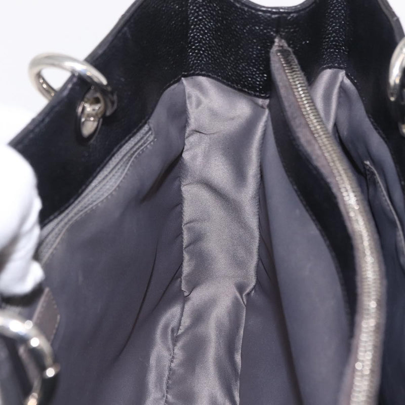 Chanel Grand Shopping Quilted Caviar Black Leather Bag