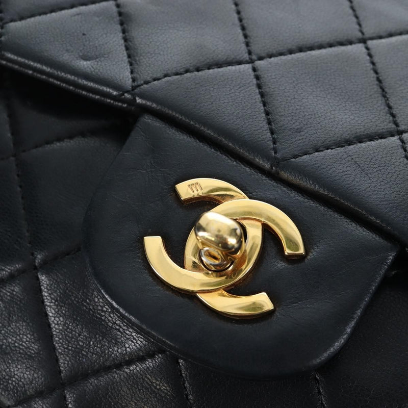 Chanel Timeless - Classic Double Flap Quilted Lambskin Black Leather Bag