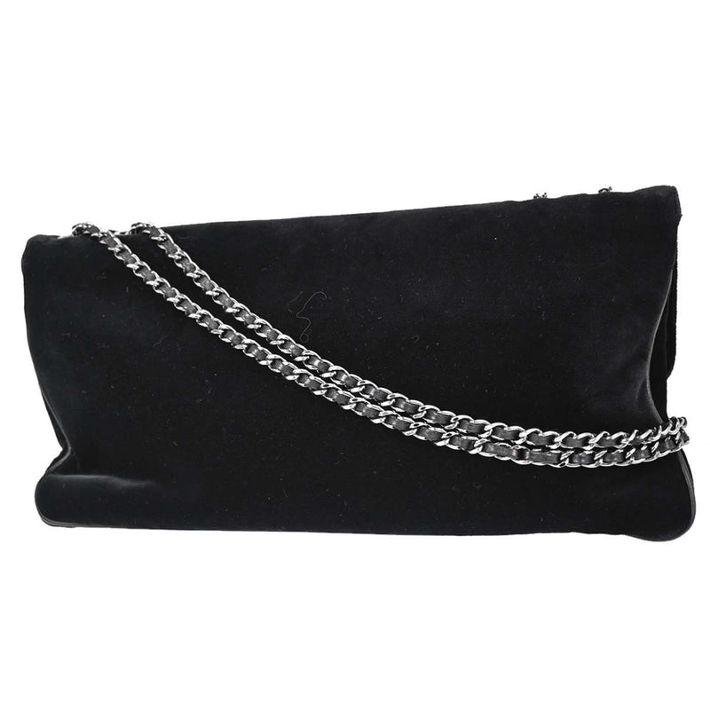 Chanel Giant Mademoiselle Lock Chain Velvet Black Bag