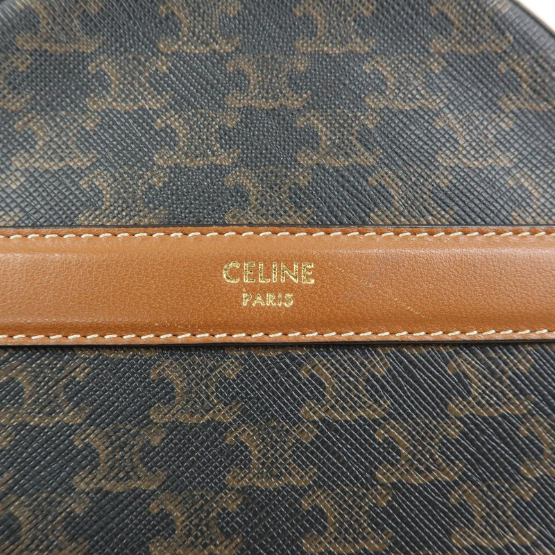 Celine Round Purse On Strap Triomphe Coated Canvas Brown Bag