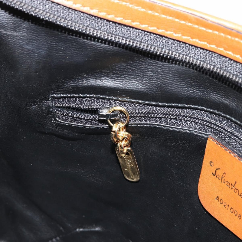 Salvatore Ferragamo Shoulder Leather Black Bag