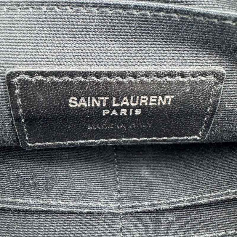 Saint Laurent Classic Monogram Wristlet Leather Black Calfskin Bag