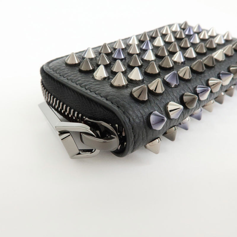 Christian Louboutin Panettone Coin Purse Spiked Leather Black Accessory