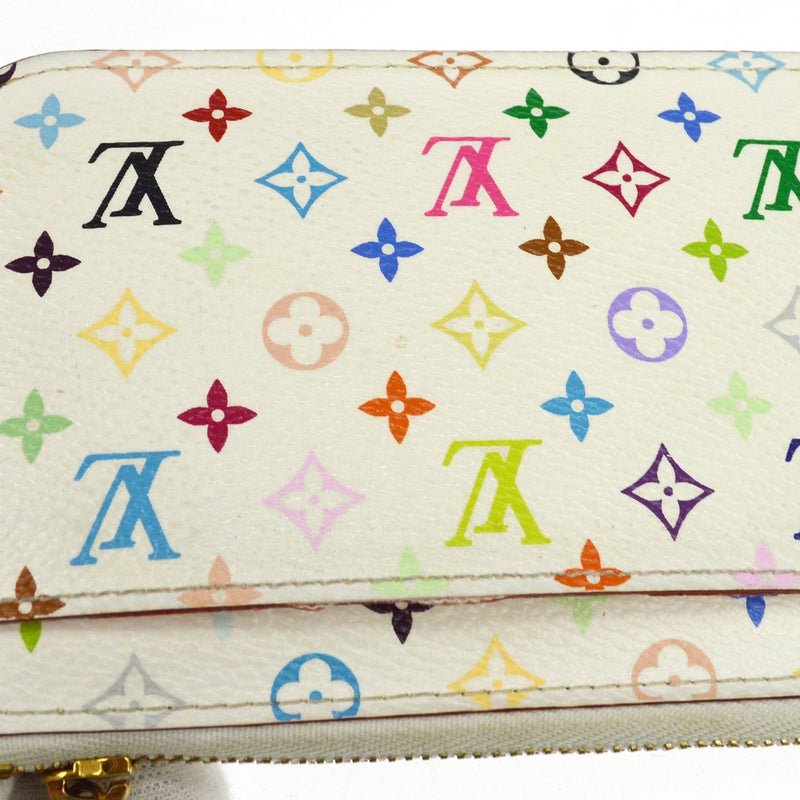 Louis Vuitton Pochette Clés Nm Monogram Multicolor Canvas White Calfskin Accessory