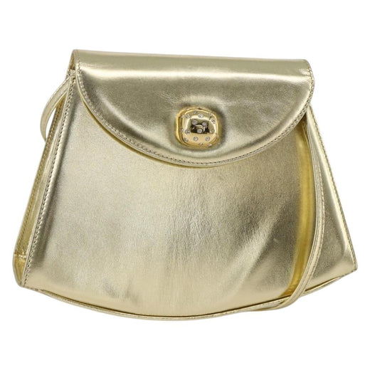 Salvatore Ferragamo Shoulder Leather Gold Bag