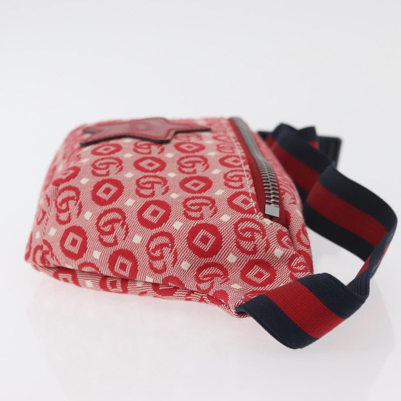 Gucci Childrens Belt Printed Coated Canvas Red Bag