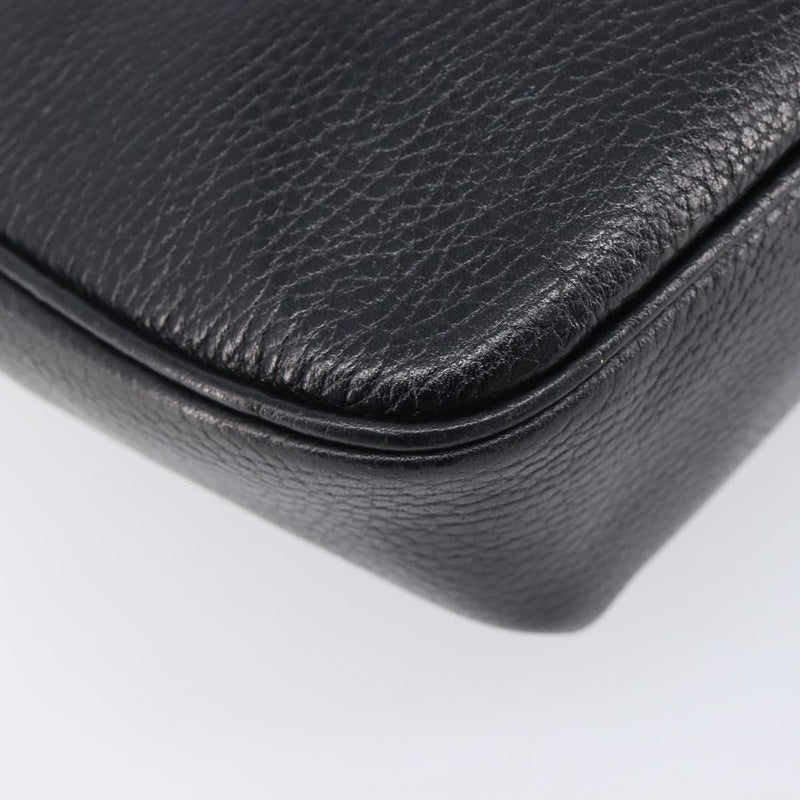Celine Vintage Circle Logo Leather Black Bag