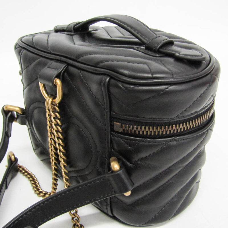 Gucci Gg Marmont Vanity Matelasse Leather Black Bag