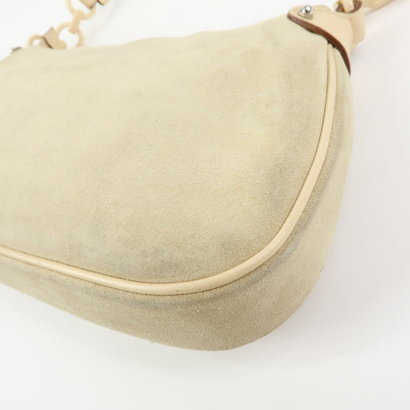 Salvatore Ferragamo Gancini Suede Beige Bag