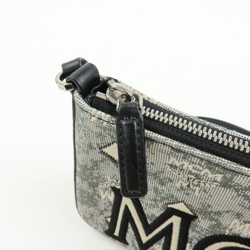 Mcm Vintage Vicetos Leather Gray Canvas Bag