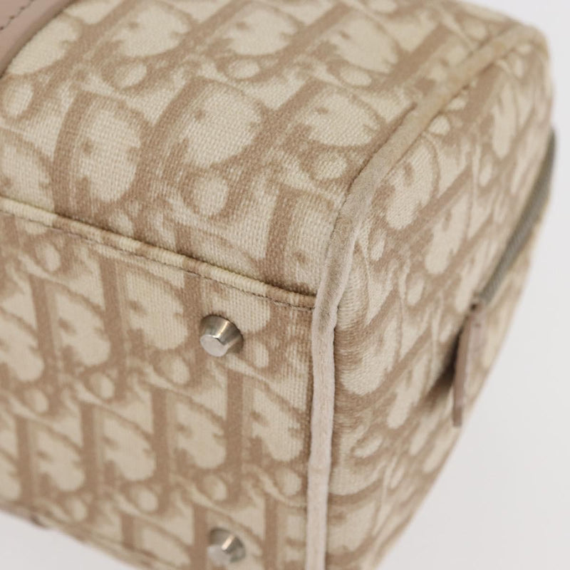 Christian Dior Vintage Trotter Romantique Zip Diorissimo Coated Canvas Beige Bag