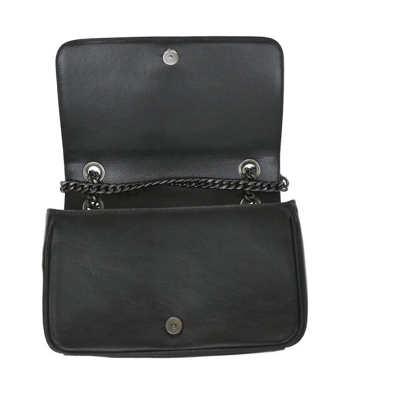 Prada Chain Flap Bag Studded Glace Calf Red Leather