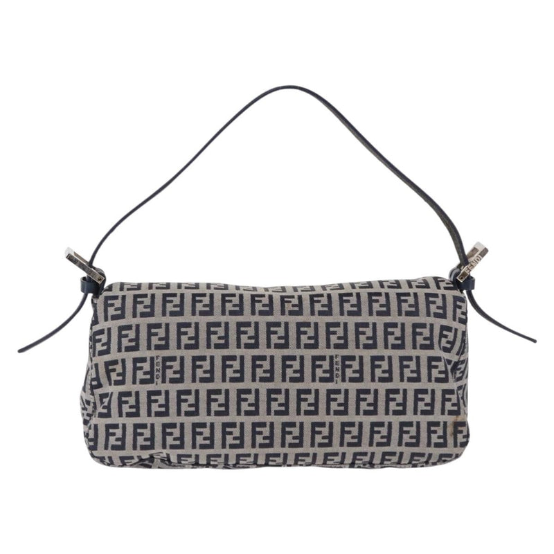 Fendi Baguette Zucchino Canvas Navy Bag