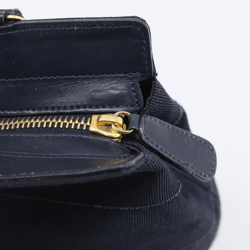 Salvatore Ferragamo Vala Canvas Navy Bag