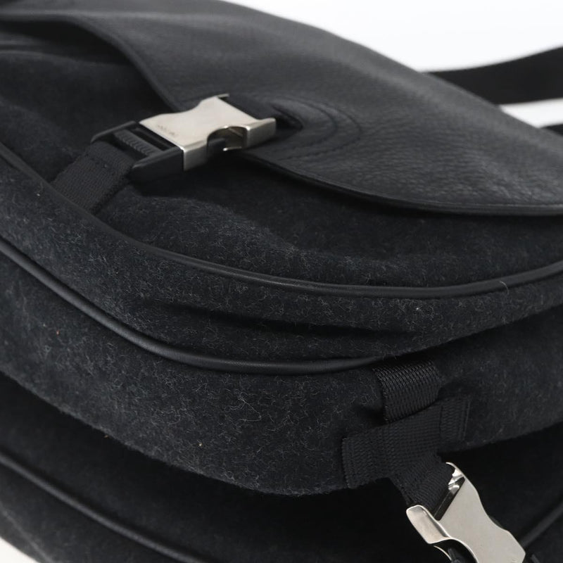 Prada Shoulder Wool Black Bag