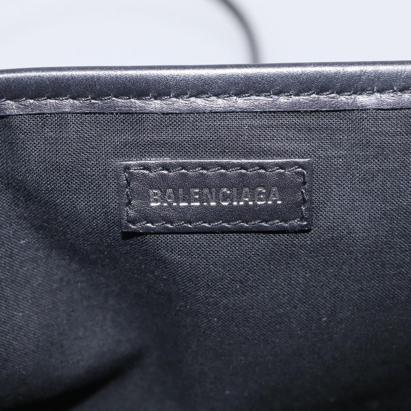 Balenciaga Navy Cabas Canvas With Leather White Bag