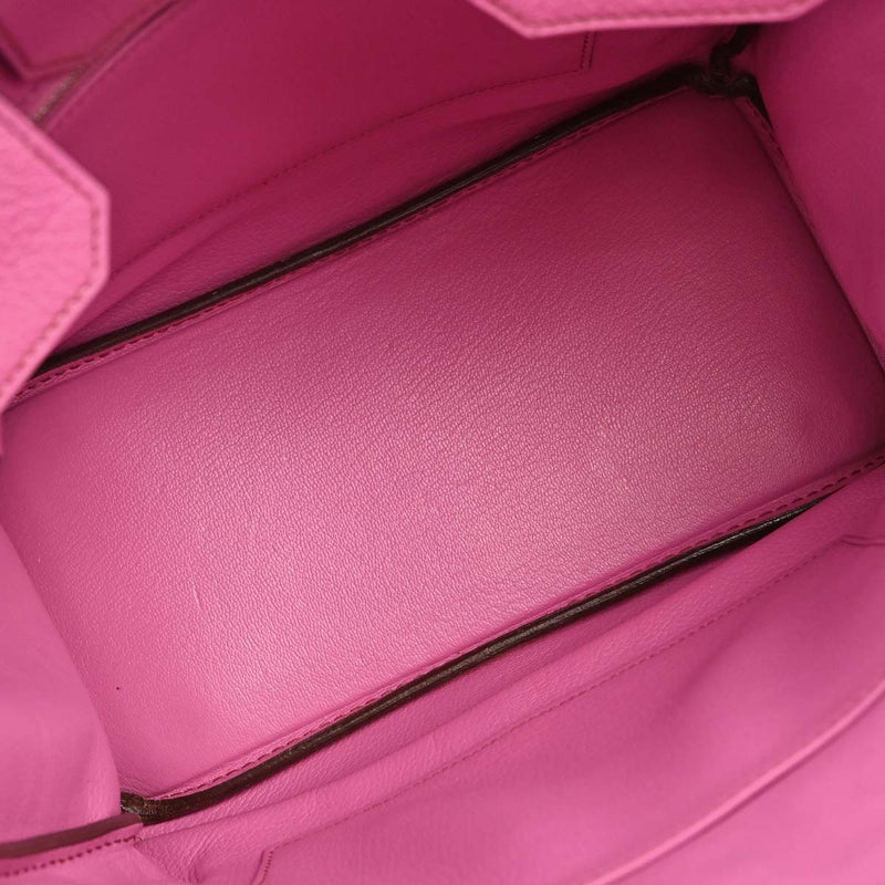Hermes Hac Birkin Pink Chevre De Coromandel With Palladium Hardware Leather Bag