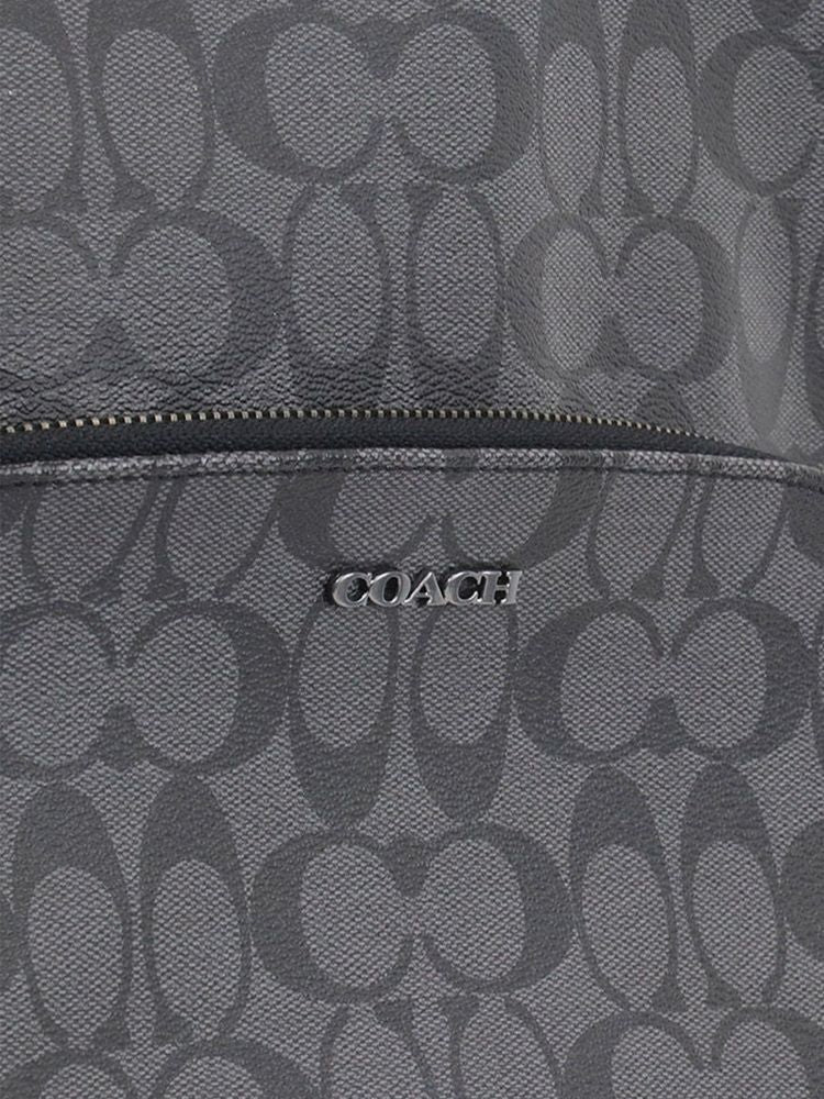 Coach Signature Coated Canvas Backpack — Gray