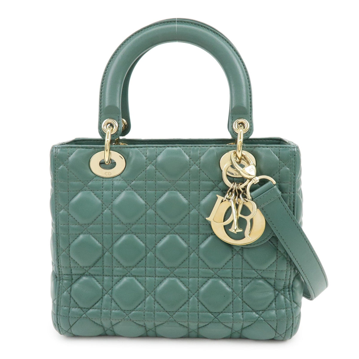 Christian Dior Lady Green Leather Bag