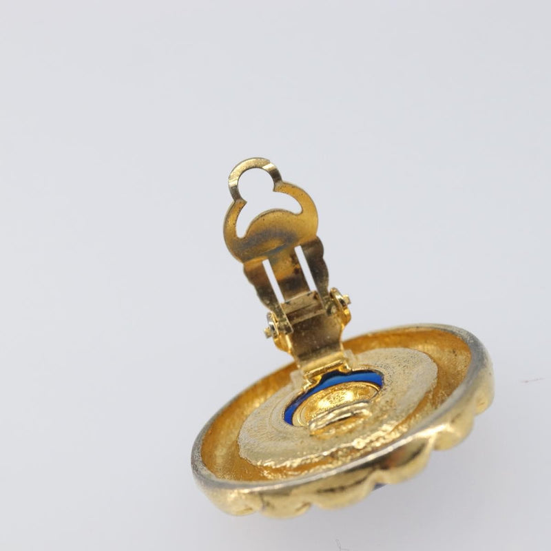 Chanel Vintage Round Clip-On Metal Gold Bijoux