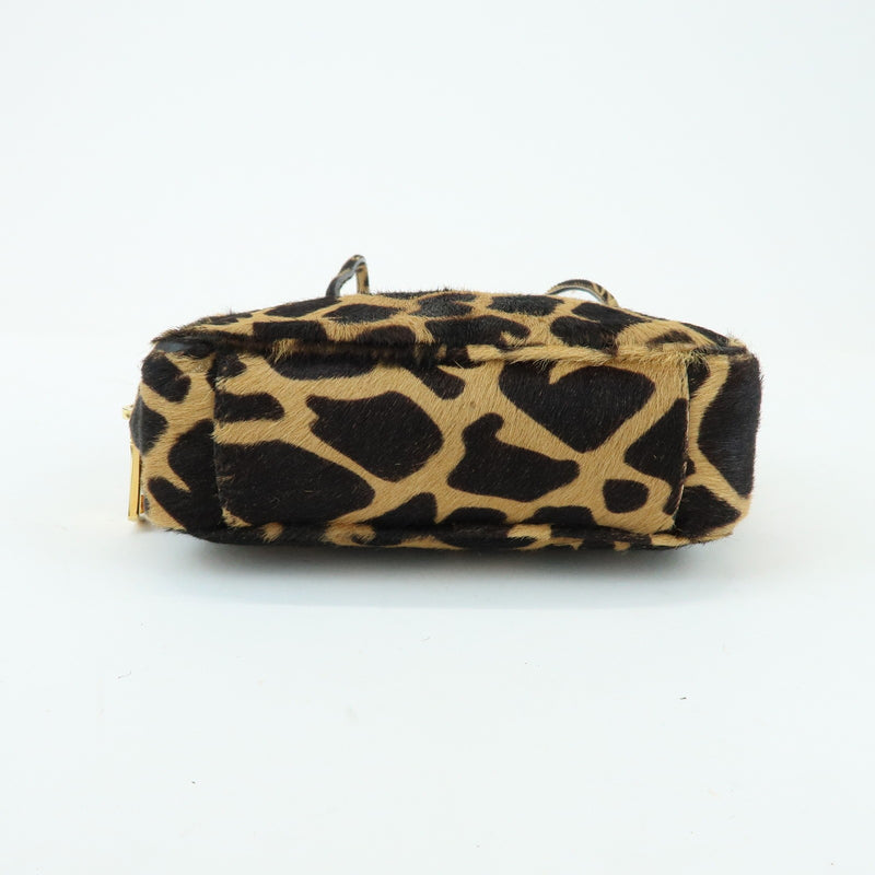 Prada Camera Printed Calf Hair Brown Pony_style_calfskin Bag