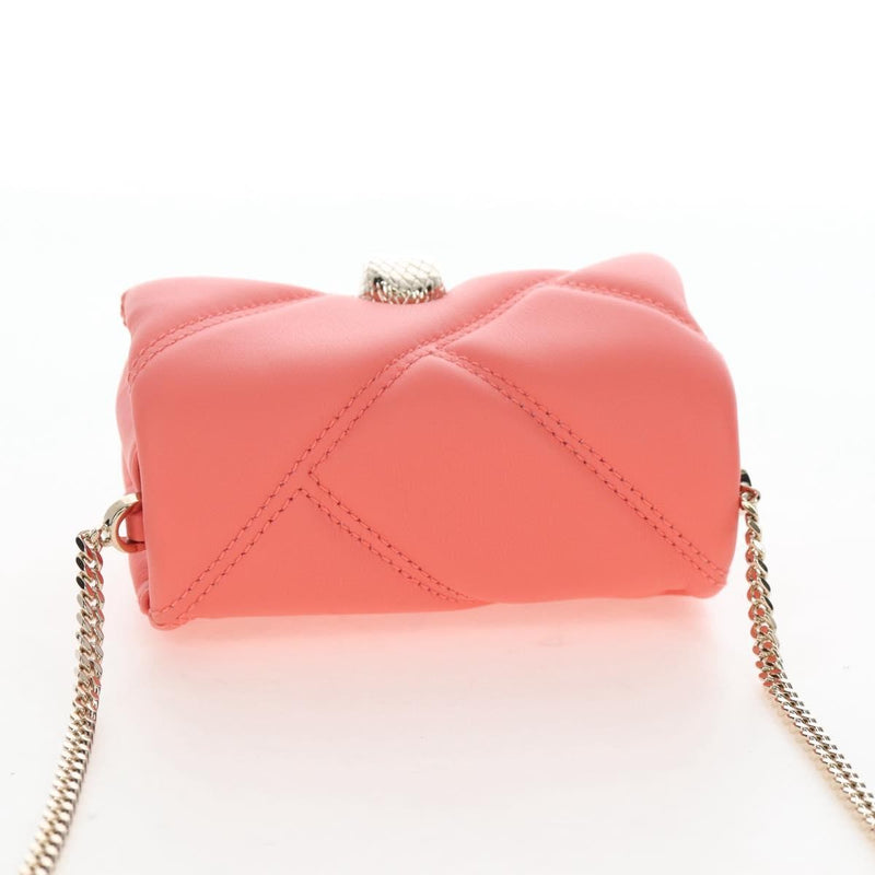 Bvlgari Serpenti Cabochon Diagonal Quilted Leather Pink Bag
