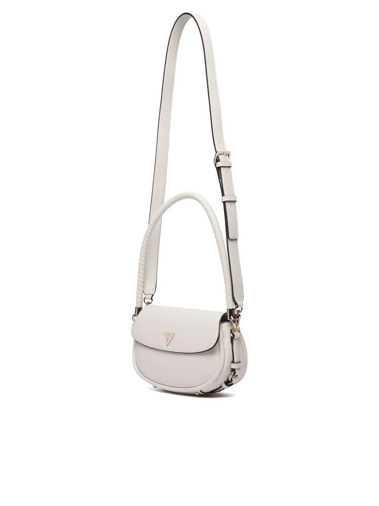 Guess Danya Shoulder Bag — White Polyurethane