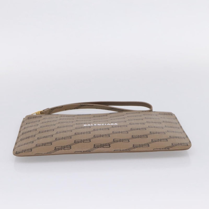 Balenciaga Signature Pouch Monogram Pvc Leather Beige
